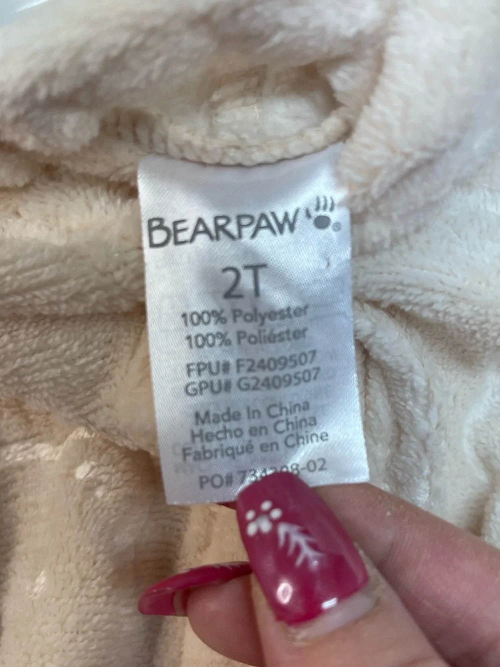 Bearpaw Plush Bathrobe Beige